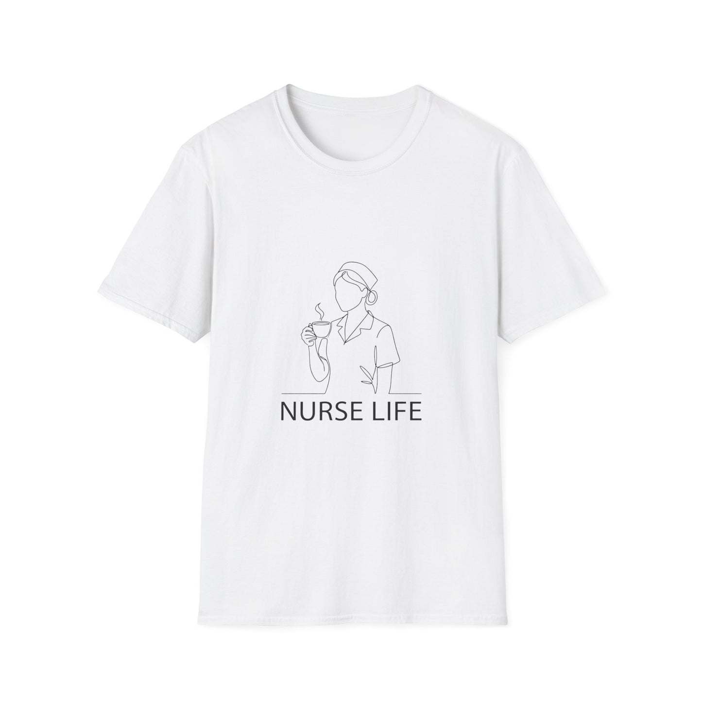 Nurse Life T-Shirt — Minimal Line Art Coffee Nurse Tee
